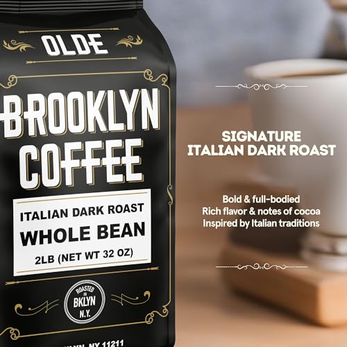 BROOKLYN COFFEE Italian Dark Roast, 2lb Fresh Bulk, Weekly NYC Roast